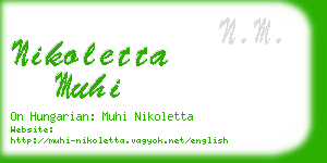 nikoletta muhi business card